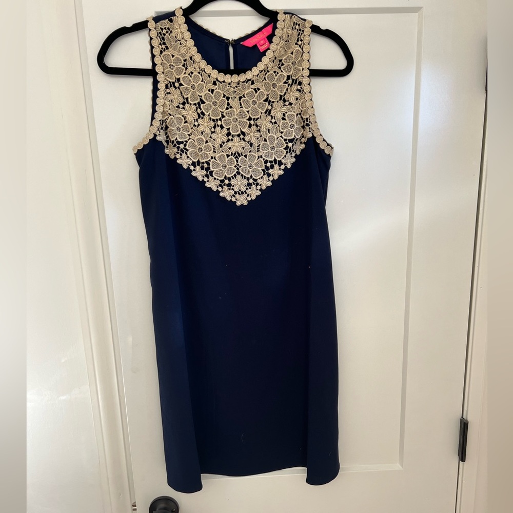 Lily Pulitzer sundress, navy and gold, barely worn, size 0